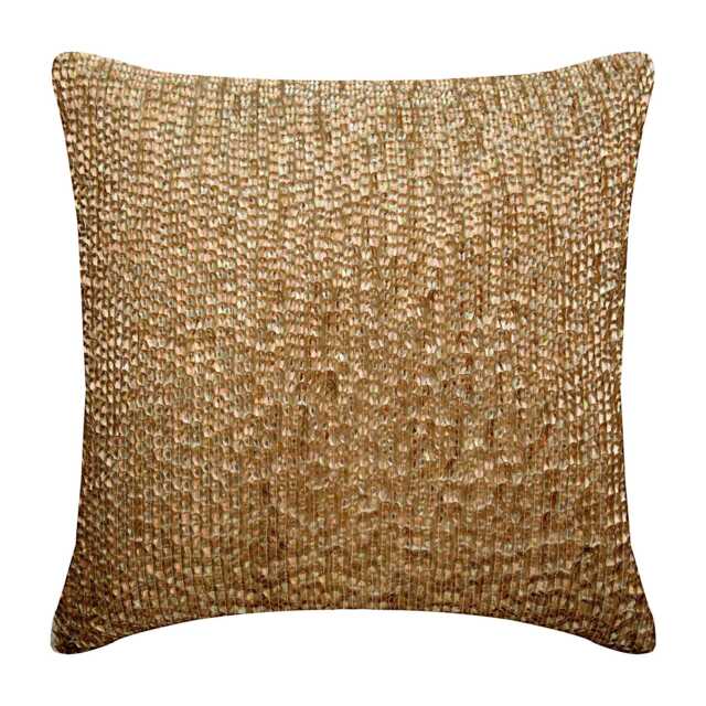"Decorative Gold Bed Pillow Case 24""x24""/26""x26" - image 1