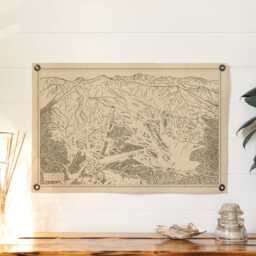 Alyeska Alaska Mountain Trail Map Felt Poster Banner - Vintage Ski Snowboard Wall Art Gift. Flag Pennant Home Decor Usa Handmade - thumbnail 3