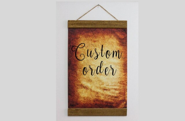 Custom Order Wood Framed Canvas Print, Anything You Want Printed On Canvas, Aged Vintage Background, All Occasion Custom Order Canvas - image 1