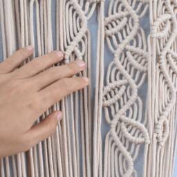 Macrame Doorway Curtains, Bohemian Room Divider, Long Curtain, Door Window Curtain, Rustic Vintage Country Style, Mid Century Modern - thumbnail 3