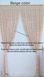 Macrame Doorway Curtains, Bohemian Room Divider, Long Curtain, Door Window Curtain, Rustic Vintage Country Style, Mid Century Modern - thumbnail 4