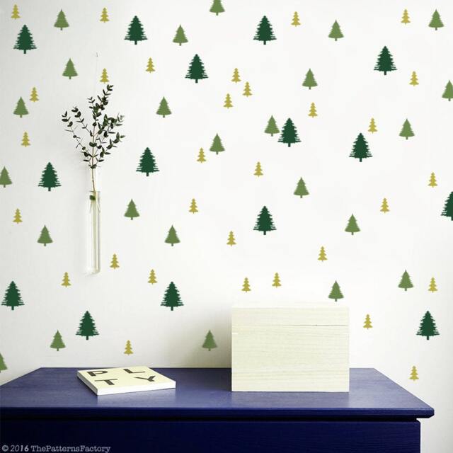 Pine Tree Wall Decals Multicolor Forest Pattern Stickers - image 1