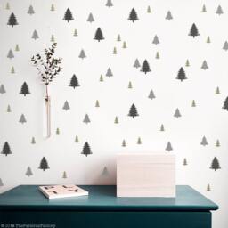 Pine Tree Wall Decals Multicolor Forest Pattern Stickers - thumbnail 2