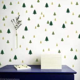 Pine Tree Wall Decals Multicolor Forest Pattern Stickers - thumbnail 1