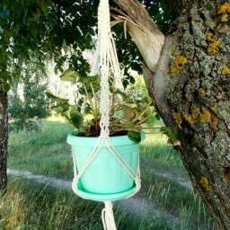 Small Hanging Planter Bohemian Home Flower Pot Holder Mini Macrame Plant Hanger Cotton Rope Planter Wall Indoor Or Outdoor Decor - thumbnail 4