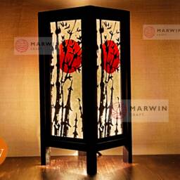 Asian Oriental Bamboo Sunset Japanese Lamp Zen Bedside Floor Table Paper Light Shades Bedroom Home Decor Livingroom - thumbnail 2