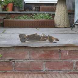 Rusty Metal F1 Car Garden Sculpture, Steel Anniversary Gift - thumbnail 2