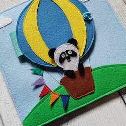 Felt Hot Air Balloon Quiet Book Page Montessori Sensory Toy - thumbnail 4
