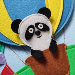 Felt Hot Air Balloon Quiet Book Page Montessori Sensory Toy - thumbnail 2
