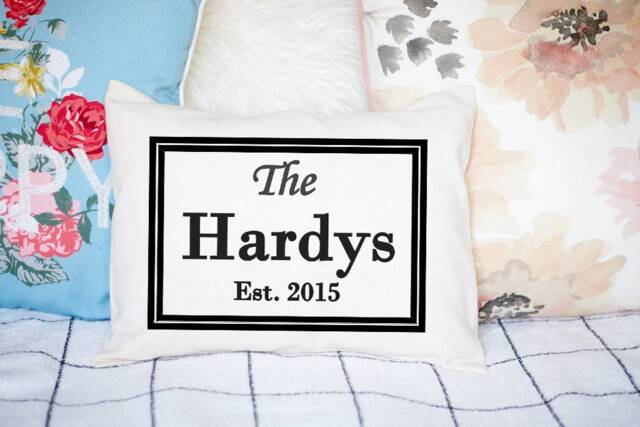 Personalized Pillow, Cotton Gift, Second Anniversary, Couples Mother's Day Gift For Her, Christmas Gift Him - image 1