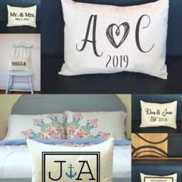 Personalized Pillow, Cotton Gift, Second Anniversary, Couples Mother's Day Gift For Her, Christmas Gift Him - thumbnail 4