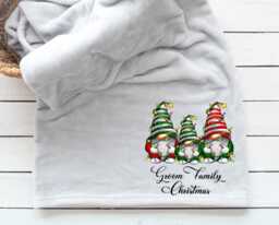 Christmas Blanket -Gonk Family Name Blanket - Free Personalisation - thumbnail 1