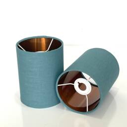 New Luxurious Classic Linen Fabric Lamp Shade Pendant Light in Teal Blue Colour With Metallic Linings - thumbnail 2
