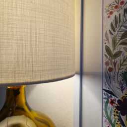 Tall Drum Ivory Linen Lampshade in Textured Fabric & White Lining, 50cm Height - thumbnail 2