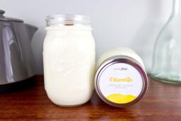 Citronella Soy Candle in Pint Mason Jar, Wood Wick Candle, Summer Bug Repellent Scented Citronella - thumbnail 1