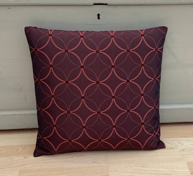 Handmade Double Sided Silk Jacquard Bronze Brown Geometric Throw Pillow Sham Cushion Cover - image 1