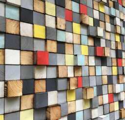 Reclaimed Wood Mosaic Wall Art - Geometric Sound Diffuser