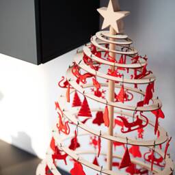 Wooden Christmas Tree/Spira Small Oval - 85 cm 33, 5 In - thumbnail 2