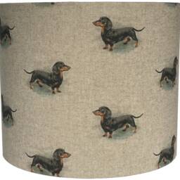 Dachshund Lampshade For Ceiling & Table Lamps, Sausage Dog Linen Drum Light Shade - thumbnail 2