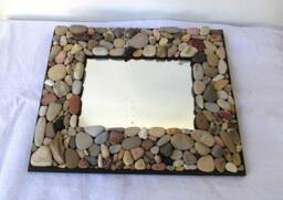 Beach Rock Mirror 9x11, Rustic Frame, Coastal Home Decor - Made To Order Photos, Memories, Vacation Home - thumbnail 1