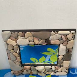 Beach Rock Mirror 9x11, Rustic Frame, Coastal Home Decor - Made To Order Photos, Memories, Vacation Home - thumbnail 4
