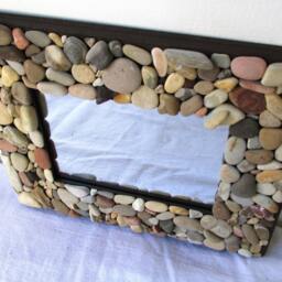Beach Rock Mirror 9x11, Rustic Frame, Coastal Home Decor - Made To Order Photos, Memories, Vacation Home - thumbnail 3