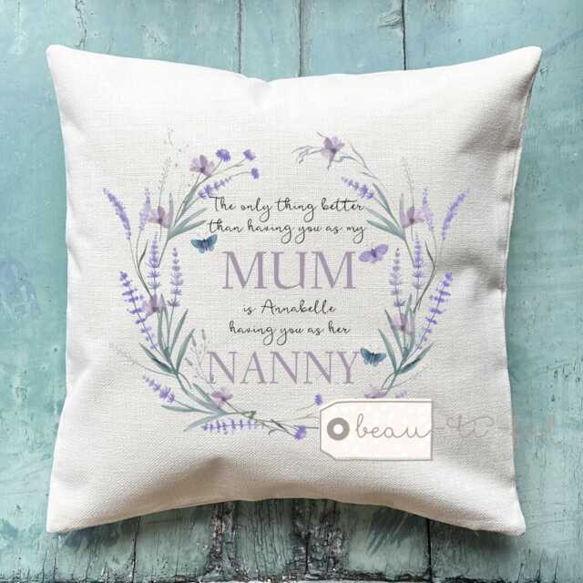 Personalised The Only Thing Better Than Having You As.. Lilac Wildflower Lavender Floral Design Home Quote Linen Style Cushion - image 1