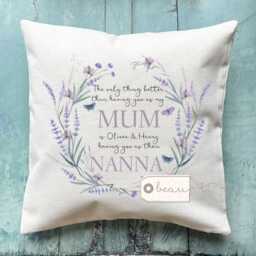 Personalised The Only Thing Better Than Having You As.. Lilac Wildflower Lavender Floral Design Home Quote Linen Style Cushion - thumbnail 4