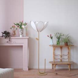 Floor Lamp & Lampshade Double Flower - Ecru - thumbnail 2