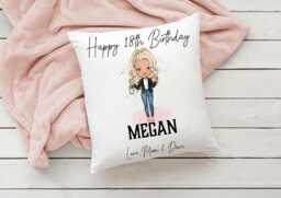 Personalised Adult Character Birthday Cushion, Any Age, Your Choice Of Personalisation - Over 18S - thumbnail 1
