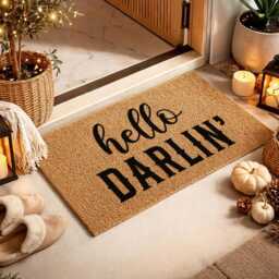 Hello Darlin' Doormat - Custom Southern Welcome Rug Funny Western Home - thumbnail 3
