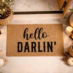 Hello Darlin' Doormat - Custom Southern Welcome Rug Funny Western Home - thumbnail 4