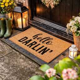 Hello Darlin' Doormat - Custom Southern Welcome Rug Funny Western Home - thumbnail 2