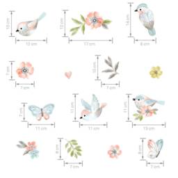 Wall Decor Butterfly Set, Wallpaper For Kids Room, Baby Room Wall Sticker, Butterfly Decals, Nursery Floral - thumbnail 2