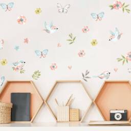 Wall Decor Butterfly Set, Wallpaper For Kids Room, Baby Room Wall Sticker, Butterfly Decals, Nursery Floral - thumbnail 3