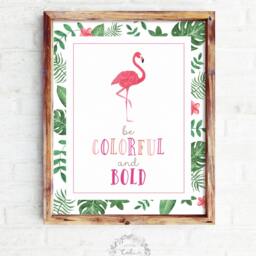 Flamingo Nursery Print Tropical Wall Art, Girls Room Decor - thumbnail 2