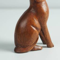 Wooden Dog Figurine, Animal Statue, Home Decor, Artwork, Ornament, Natural Piece, Decoration, Handmade Sculpture, Gift For Friend - thumbnail 4