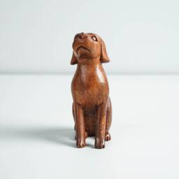 Wooden Dog Figurine, Animal Statue, Home Decor, Artwork, Ornament, Natural Piece, Decoration, Handmade Sculpture, Gift For Friend - thumbnail 3