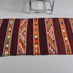 Rugs For Kitchen, Brown Kitchen Rugs, Anatolian Rug, Turkish , 2.8x7.4 Ft Accent Herki Vintage Office Entry Rug - thumbnail 3