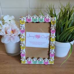 Colourful Wooden Sheep Button Photo Frame 4 X 6 Inches - thumbnail 2