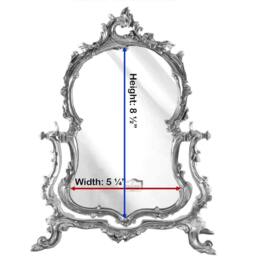 Ornate Dressing Table Mirror Victorian Style 925 Sterling Silver English Hallmarks By Jewelaridesigns - thumbnail 3