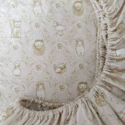 Animal Woodland Crib Sheet - Changing Pad Cover Neutral Toile Bedding Bunny Ducks - thumbnail 3