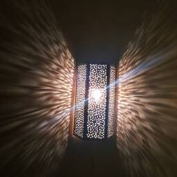 Moroccan Wall Sconce Vintage Fes Brass Handmade Lampshade - thumbnail 3