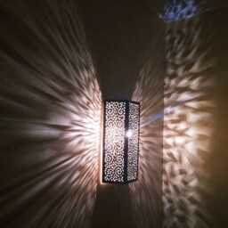 Moroccan Wall Sconce Vintage Fes Brass Handmade Lampshade - thumbnail 2