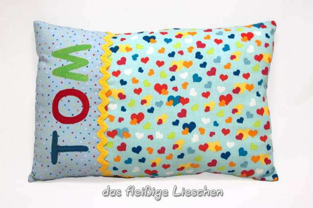Pillow Child Pillow Cuddle Hearts Colourful
