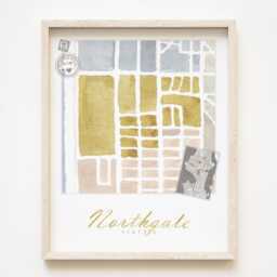 Northgate Seattle Neighborhood Map Watercolor Print Washington City Block Plan - Art Print Downtown Wall Realtor Gift Local Deco - thumbnail 1