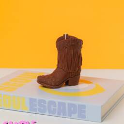 Handcrafted Beeswax Cowboy Boot Candle Western Decor - thumbnail 4