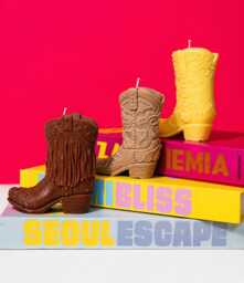 Handcrafted Beeswax Cowboy Boot Candle Western Decor
