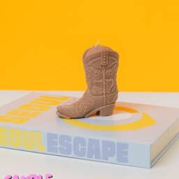 Handcrafted Beeswax Cowboy Boot Candle Western Decor - thumbnail 3