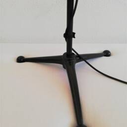 Lacquered Black Vintage Tripod Industrial/ Factory Floor Lamp - thumbnail 4